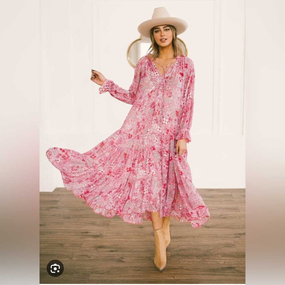 Free People Pink Floral Maxi Dress
